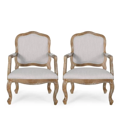 Set Of 2 Andrea French Country Wood Upholstered Dining Armchairs - Christopher Knight Home 17 Set Of 2 Andrea French Country Wood Upholstered Dining Armchairs - Christopher Knight Home - Image 15