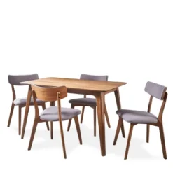 5pc Megann Mid Century Wood Dining Set - Christopher Knight Home -Furniture Haven Sales GUEST d491b4bd e63b 4918 befb 2725ccec016d