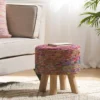 Cidney Silk Fabric Stool Coral - Christopher Knight Home -Furniture Haven Sales GUEST e010ccef 574f 4f6d b860 5c2fd3010cfd