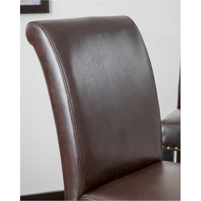 Set Of 2 Christopher Knight Home Lissette Leather Barstool - Brown 4 Set Of 2 Christopher Knight Home Lissette Leather Barstool - Brown - Image 2