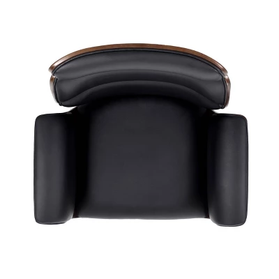 Cannonade Mid-Century Modern Swivel Office Chair Black/Walnut - Christopher Knight Home 7 Cannonade Mid-Century Modern Swivel Office Chair Black/Walnut - Christopher Knight Home - Image 5