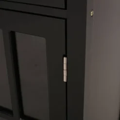 Byway Contemporary Kitchen Cart With Wheels Black/Natural - Christopher Knight Home -Furniture Haven Sales GUEST f0777a32 e81b 45c6 a440 23c84b837d92