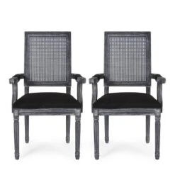 Set Of 2 Maria French Country Wood And Cane Upholstered Dining Chairs - Christopher Knight Home -Furniture Haven Sales GUEST f34a5f68 aeb5 4327 8486 74483f17b787