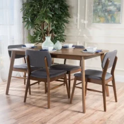 5pc Colette Dining Set Charcoal - Christopher Knight Home