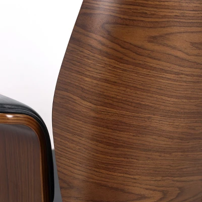 Cannonade Mid-Century Modern Swivel Office Chair Black/Walnut - Christopher Knight Home 9 Cannonade Mid-Century Modern Swivel Office Chair Black/Walnut - Christopher Knight Home - Image 7