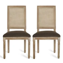 Set Of 2 Regina French Country Wood And Cane Upholstered Dining Chairs - Christopher Knight Home -Furniture Haven Sales GUEST fd0c30e9 6676 4050 90c1 5aba0e9c0eec