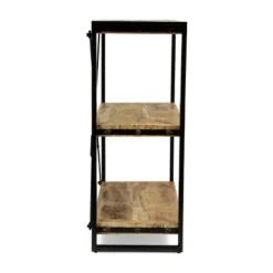 Brinkley Modern Industrial Handcrafted 3 Shelf Mango Wood Shelving Unit Natural/Black - Christopher Knight Home -Furniture Haven Sales GUEST 0297a242 f957 4f58 b796 c6144c7240f4