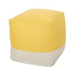 Tattnall Contemporary Two-Tone Fabric Cube Pouf - Christopher Knight Home -Furniture Haven Sales GUEST 0afc66b8 ff4c 4b4d 85d7 e4640fb41a13
