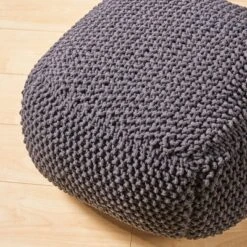 Hollis Knitted Cotton Square Pouf - Christopher Knight Home -Furniture Haven Sales GUEST 12144c99 0f13 4370 9f35 127fe35c0379