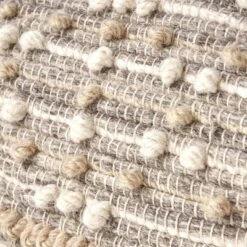 Bonita Large Contemporary Wool And Cotton Pouf Ottoman White/Beige - Christopher Knight Home -Furniture Haven Sales GUEST 143b4743 87cb 4ad8 b949 fbbf45fc0528