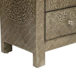 Deschutes Handcrafted Boho 3 Drawer Nightstand Silver - Christopher Knight Home -Furniture Haven Sales GUEST 1ec3383b 2d0b 40df 8c02 ed08a72b5a76