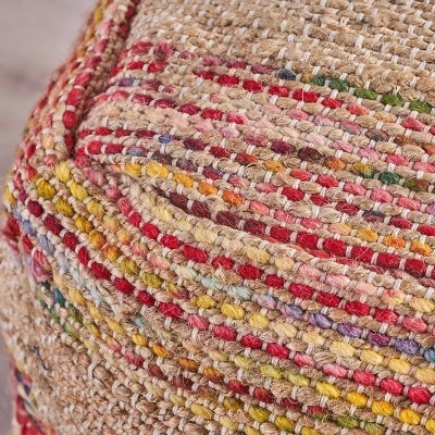 Caiman Boho Pouf Tan - Christopher Knight Home 4 Caiman Boho Pouf Tan - Christopher Knight Home - Image 2