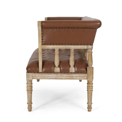 Loyning Traditional Upholstered Tufted Loveseat - Christopher Knight Home 5 Loyning Traditional Upholstered Tufted Loveseat - Christopher Knight Home - Image 3