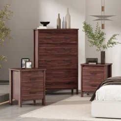 3pc Olimont Contemporary Dresser And Nightstand Set Walnut - Christopher Knight Home -Furniture Haven Sales GUEST 27d00186 ce46 4319 94b2 d6e74fea92b6