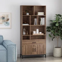 67.25" Gallatin Contemporary Cube Unit Bookcase Walnut - Christopher Knight Home