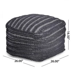 Square Brady Boho Handcrafted Large Fabric Pouf - Christopher Knight Home -Furniture Haven Sales GUEST 2eed2d1e 903b 4b6a 987b 11c834041f24