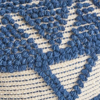 Azelea Boho Ottoman Pouf Blue/White - Christopher Knight Home 4 Azelea Boho Ottoman Pouf Blue/White - Christopher Knight Home - Image 2