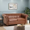 Glenmont Contemporary Channel Stitch Loveseat With Nailhead Trim - Christopher Knight Home -Furniture Haven Sales GUEST 35cc6b8f 9fc3 4922 bb95 e1743e85eae3