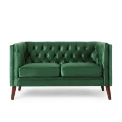 Holasek Contemporary Velvet Upholstered Tufted Loveseat - Christopher Knight Home -Furniture Haven Sales GUEST 39b0693e 270c 4280 8672 f449c8b77006