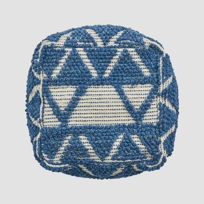 Azelea Boho Ottoman Pouf Blue/White - Christopher Knight Home 5 Azelea Boho Ottoman Pouf Blue/White - Christopher Knight Home - Image 3