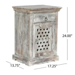 Tijeras Handcrafted Boho Mango Wood Nightstand Distressed White - Christopher Knight Home -Furniture Haven Sales GUEST 4466248a 69ce 4910 804e 76cdbde65287