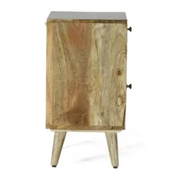 Lytle Boho Handcrafted Mango Wood Nightstand With Storage Natural - Christopher Knight Home -Furniture Haven Sales GUEST 46871a23 c391 4d0e a850 6df4b21a744c