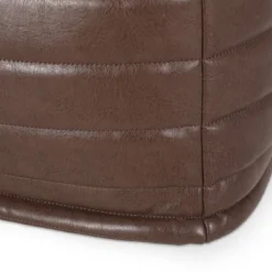 Baddow Contemporary Faux Leather Channel Stitch Rectangular Pouf - Christopher Knight Home -Furniture Haven Sales GUEST 4988b567 5bb6 4e3c 8517 90a7f2284953