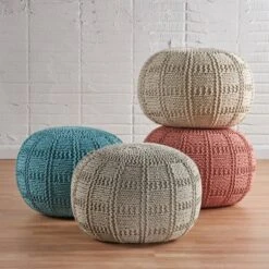 Yuny Handcrafted Modern Fabric Pouf - Christopher Knight Home -Furniture Haven Sales GUEST 53f5ad07 5d2e 4e6a bf72 510a6916ec41