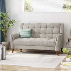 Candace Mid-Century Modern Loveseat - Christopher Knight Home