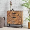 Burdine Handcrafted Boho Wood 3 Drawer Cabinet Natural/Black - Christopher Knight Home -Furniture Haven Sales GUEST 65412886 60ec 4a60 86b1 924186e547ed