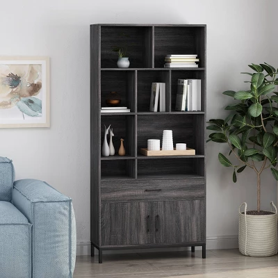 67.25" Gallatin Contemporary Cube Unit Bookcase Dark Gray - Christopher Knight Home 3 67.25" Gallatin Contemporary Cube Unit Bookcase Dark Gray - Christopher Knight Home