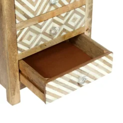 Sandia Handcrafted Boho 4 Drawer Mango Wood Nightstand Natural/White - Christopher Knight Home -Furniture Haven Sales GUEST 6c9879d1 0914 4449 b64e 5873eda311e4