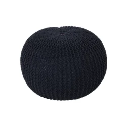 Abena Modern Knitted Cotton Round Pouf - Christopher Knight Home -Furniture Haven Sales GUEST 6fae8c57 4363 4a13 9d62 549f3444e05b