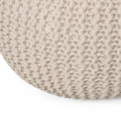 Abena Modern Knitted Cotton Round Pouf - Christopher Knight Home -Furniture Haven Sales GUEST 751851b4 25e6 49fa b224 065862a3e95c