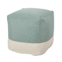 Tattnall Contemporary Two-Tone Fabric Cube Pouf - Christopher Knight Home -Furniture Haven Sales GUEST 79534e06 7c49 4076 98f6 c4f1424f1fcf