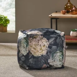 Reigle Traditional Medium Fabric Cube Pouf - Christopher Knight Home