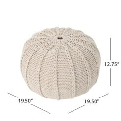 Corisande Knitted Cotton Pouf - Christopher Knight Home 12 Corisande Knitted Cotton Pouf - Christopher Knight Home -Furniture Haven Sales GUEST 8959883a bb45 4472 8f45 4d2ac1983967