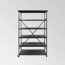 68" Farrells Industrial 5 Shelf Bookcase Gray - Christopher Knight Home -Furniture Haven Sales GUEST 8eaf3c4c e1d1 46c1 8ad5 3b15730cdbdc