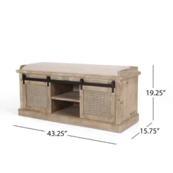 Niemi Rustic Storage Bench With Cushion Beige/ Natural/Black - Christopher Knight Home 21 Niemi Rustic Storage Bench With Cushion Beige/ Natural/Black - Christopher Knight Home -Furniture Haven Sales GUEST 908d4c69 5b66 4e4a 9599 91fe7bc47d57