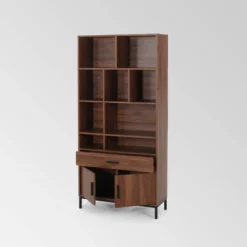67.25" Gallatin Contemporary Cube Unit Bookcase Walnut - Christopher Knight Home -Furniture Haven Sales GUEST 97f2ee7f d8e4 4d90 b758 85e85d63add7