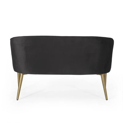 Brayer Modern Glam Tufted Velvet Loveseat - Christopher Knight Home 6 Brayer Modern Glam Tufted Velvet Loveseat - Christopher Knight Home - Image 4
