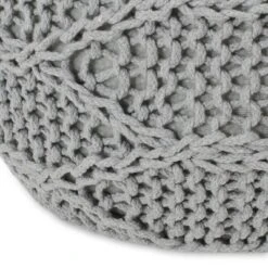Morven Modern Knitted Cotton Round Pouf - Christopher Knight Home -Furniture Haven Sales GUEST a982a8f5 767e 4d1e 9650 c747cd22ccda