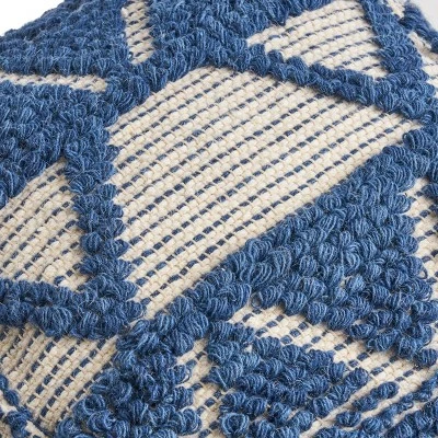 Azelea Boho Ottoman Pouf Blue/White - Christopher Knight Home 6 Azelea Boho Ottoman Pouf Blue/White - Christopher Knight Home - Image 4