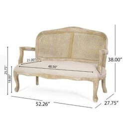 Saley French Country Wood And Cane Loveseat - Christopher Knight Home -Furniture Haven Sales GUEST acb3efc9 3161 4272 9f2c 08452f5ba986