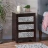 Benewah Handcrafted Boho 3 Drawer Mango Wood Nightstand Dark Walnut/Black/White - Christopher Knight Home -Furniture Haven Sales GUEST ba2c85ed 7be4 40c0 b99e 981e680a6937