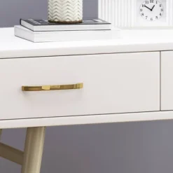 Dehaviland Modern Wood Vanity Table White/Champagne Gold - Christopher Knight Home -Furniture Haven Sales GUEST c32258d7 890a 4423 a388 d00834a74210