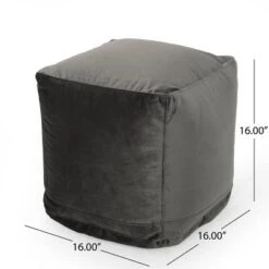 Caney Modern Velveteen Cube Pouf - Christopher Knight Home -Furniture Haven Sales GUEST cefcf915 755f 421b ab12 419613272388