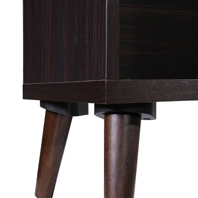 77.32" Elouera Mid Century Bookcase Walnut - Christopher Knight Home 5 77.32" Elouera Mid Century Bookcase Walnut - Christopher Knight Home - Image 3