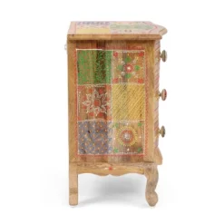 Ailey Handcrafted Boho Mango Wood 3 Drawer Nightstand Natural - Christopher Knight Home -Furniture Haven Sales GUEST d2a0da4f 2eb2 4284 a2b1 540f55b08a0f