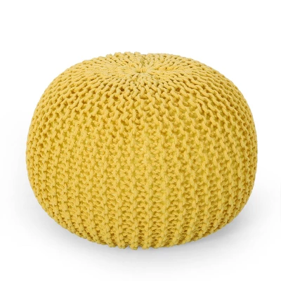 Nahunta Modern Knitted Cotton Round Pouf - Christopher Knight Home 15 Nahunta Modern Knitted Cotton Round Pouf - Christopher Knight Home - Image 13